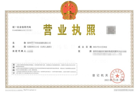 公司營(yíng)業(yè)執(zhí)照